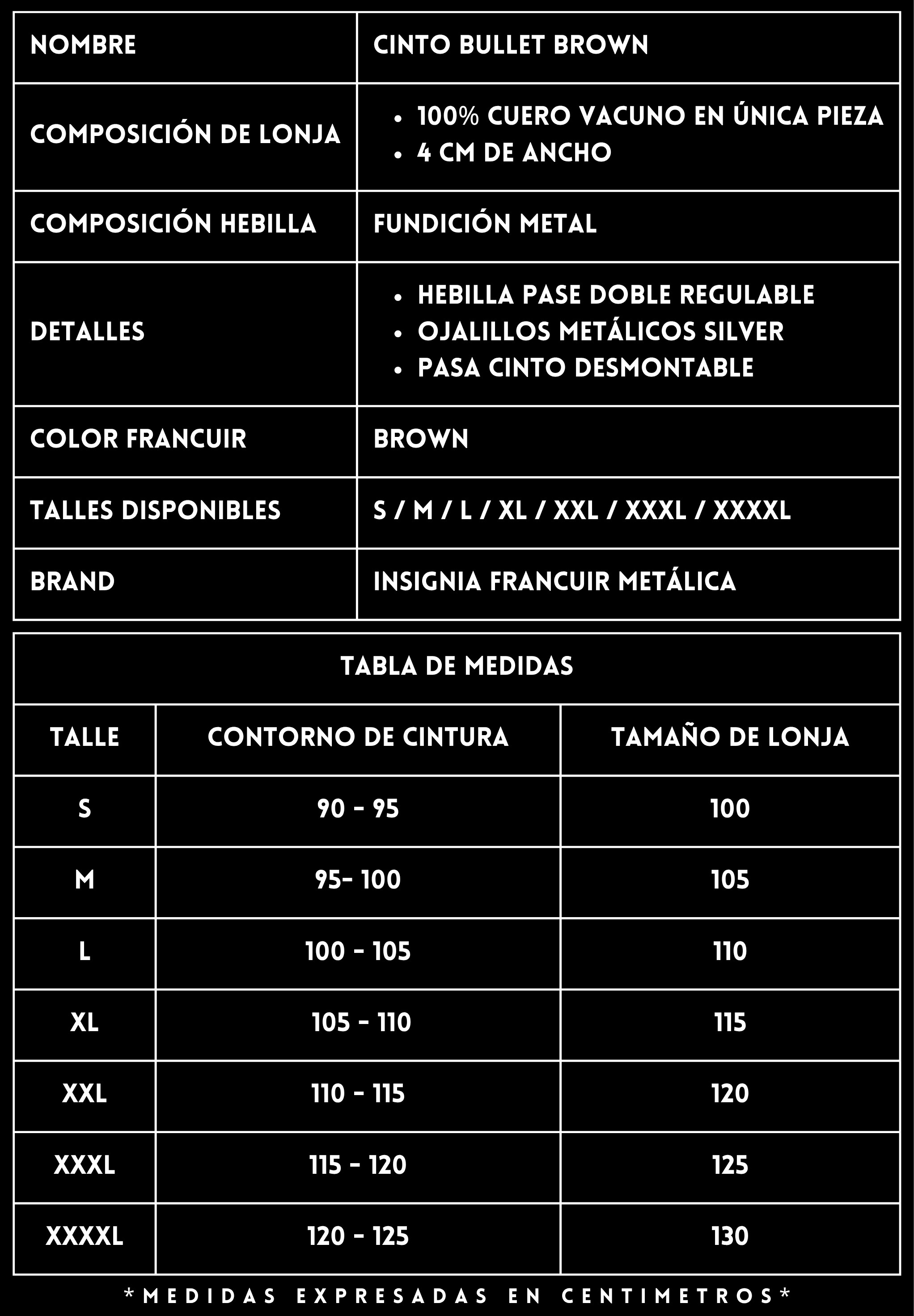 Cinto Cuero Bullet Brown FRANCUIR